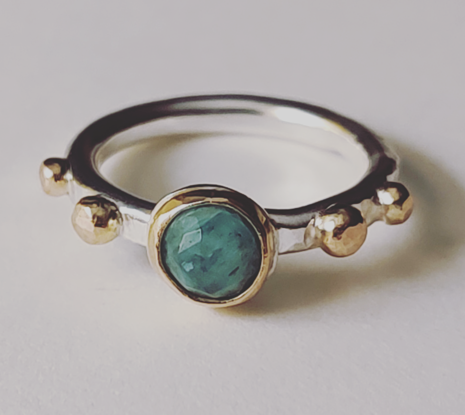 The Watch Tower Ring: Natural Faceted Emerald