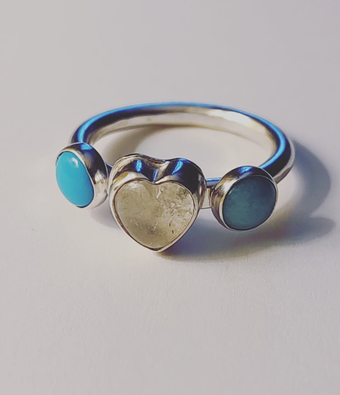 Crystal Blue Heart Ring