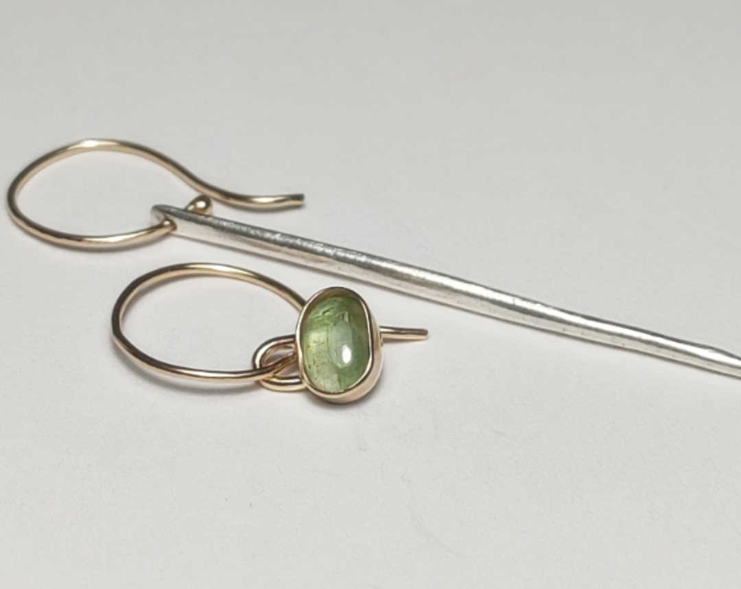 Mixed Charm Earrings - Light Green Tourmaline