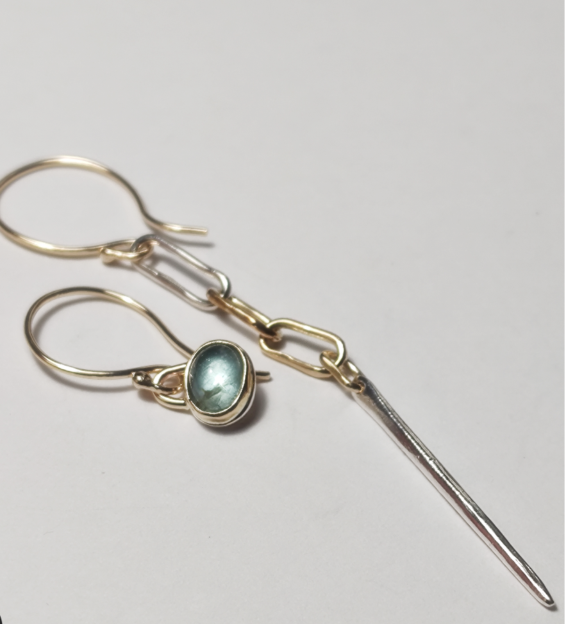 Mixed Charm Earrings - Light Blue Tourmaline