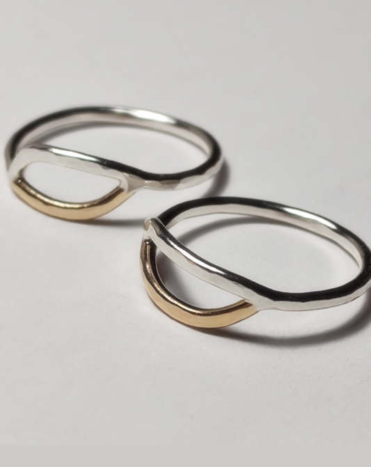 Mixed Metal Flow Ring - Thick