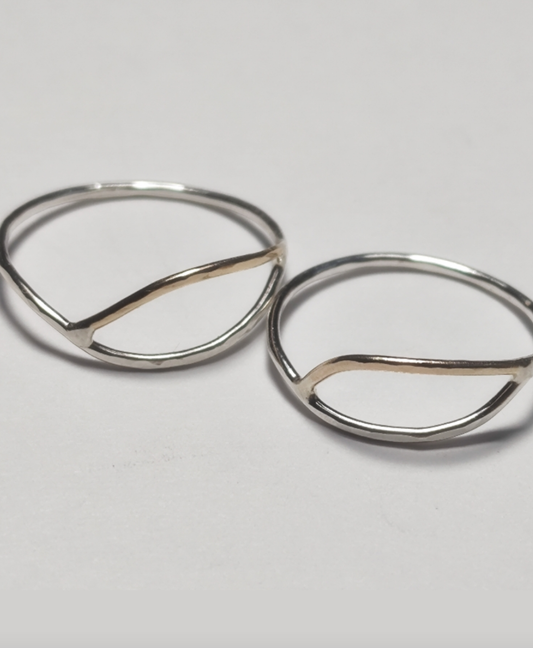 Mixed Metal Flow Ring -  Thin