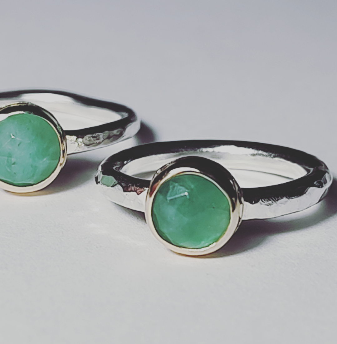 Natural Emerald Stacking Ring