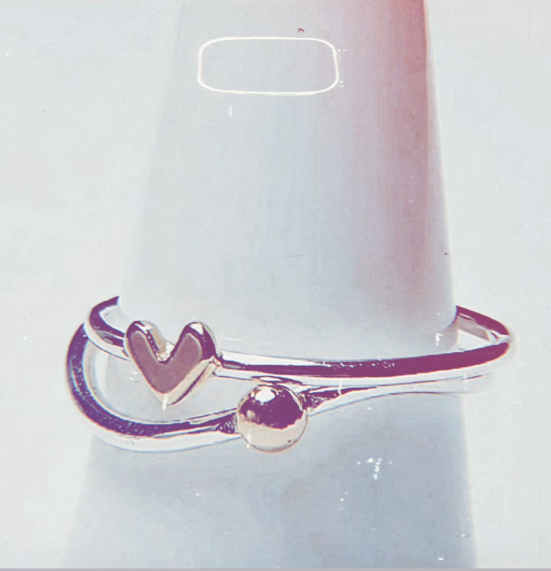 The Curvy Gold Ball Stacking Ring